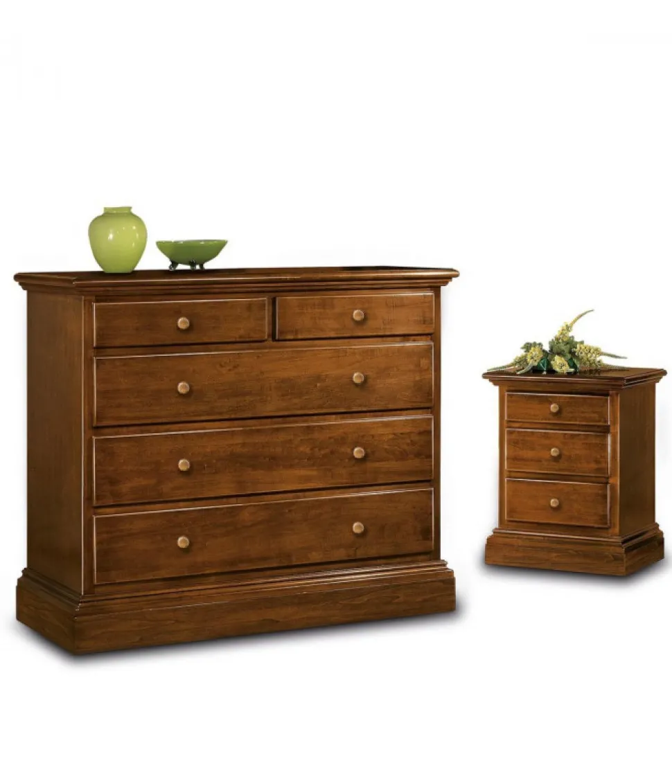 Gruppo Dama Composto Da Como E Due Comodini In Noce