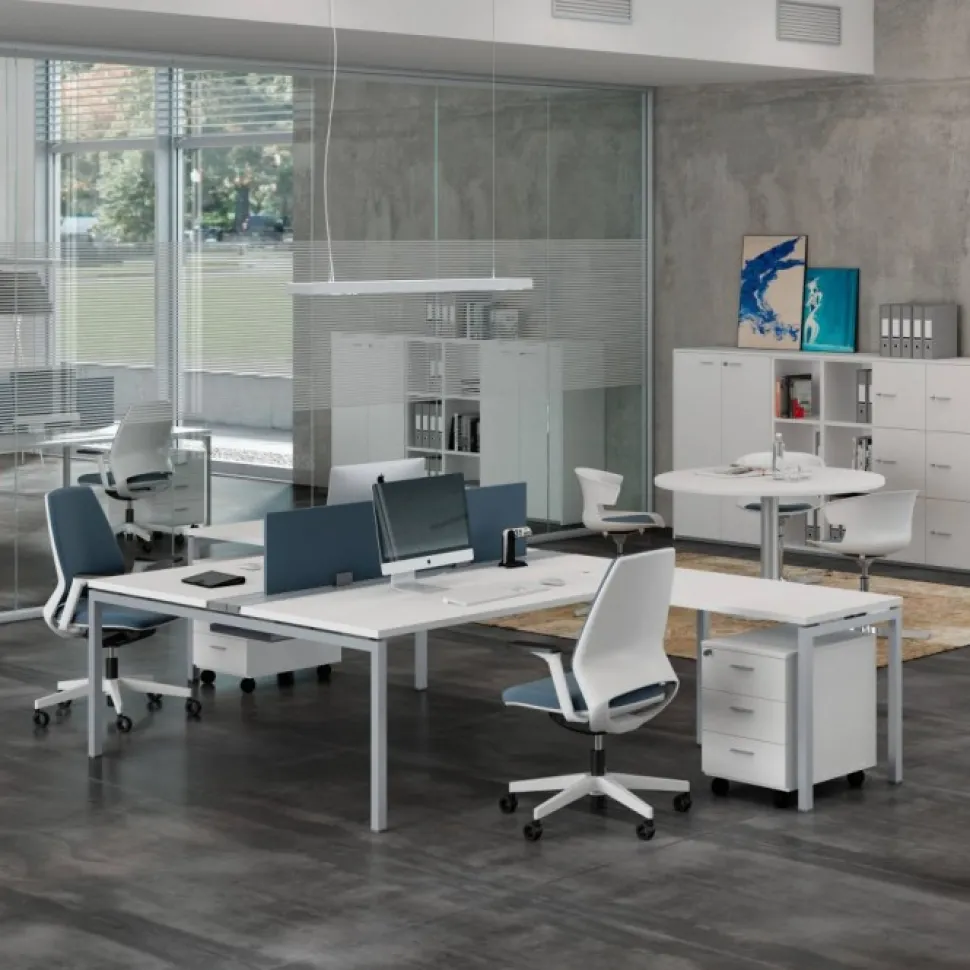 Idea+ Scrivania Con Struttura In Metallo E Piano In Laminato Di Molti Colori