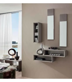 Ingresso 603 Con Pensili A Giorno E 2 Specchiera - Tortora A Libera Istallazione