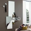 Ingresso Art. 601 Con Specchiera, Mensola E 2 Appendiabiti - Bianco H.180 L. 93 P. 20 Cm