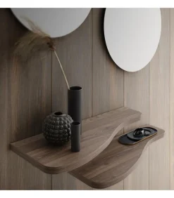 Ingresso Con Doppiaspecchiera Tonda E Coppia Mensole Sagomate. Con Appendiabiti A Parete - Art760