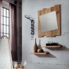 Ingresso Con Specchiera, Mensole E Appendiabiti, In Legno Di Rovere Stile Moderno