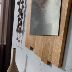 Ingresso Con Specchiera, Mensole E Appendiabiti, In Legno Di Rovere Stile Moderno