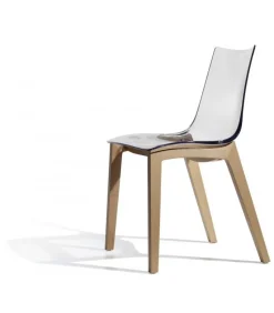 La Scocca In Policarbonato E Disponibile Bianca E Trasparente, Le Gambe In Faggio Naturale E Wenge.