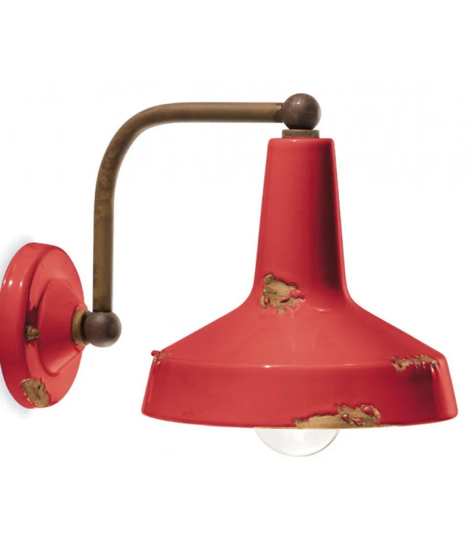 La Valletta, Applique Made In Italy Di Ferroluce, Realizzata In Ceramica Finiture Vintage Stile Anticato.