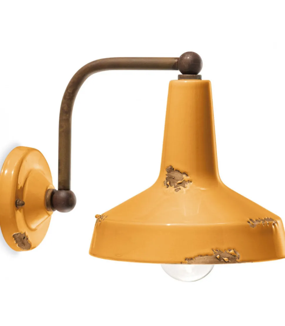 La Valletta, Applique Made In Italy Di Ferroluce, Realizzata In Ceramica Finiture Vintage Stile Anticato.