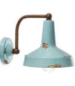 La Valletta, Applique Made In Italy Di Ferroluce, Realizzata In Ceramica Finiture Vintage Stile Anticato.