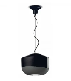 Lampada A Sospensione Bellota Di Ferroluce, Con Paralume In Ceramica Smaltata.