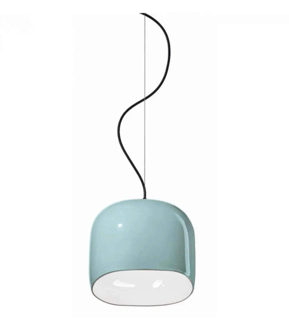 Lampada Ayrton, Realizzata In Italia Con Paralume In Ceramica Smaltata.