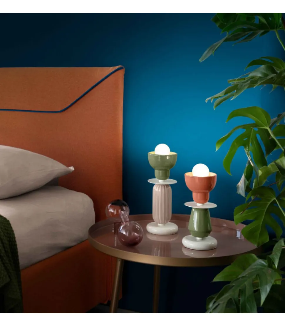 Lampada Da Tavolo Berimabu C2604, Realizzata In Italia In Ceramica Smaltata Da Ferroluce.