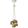 Lampada Sospensione Composta Da 6 Pendenti, Con Paralume In Ceramica Smaltata.
