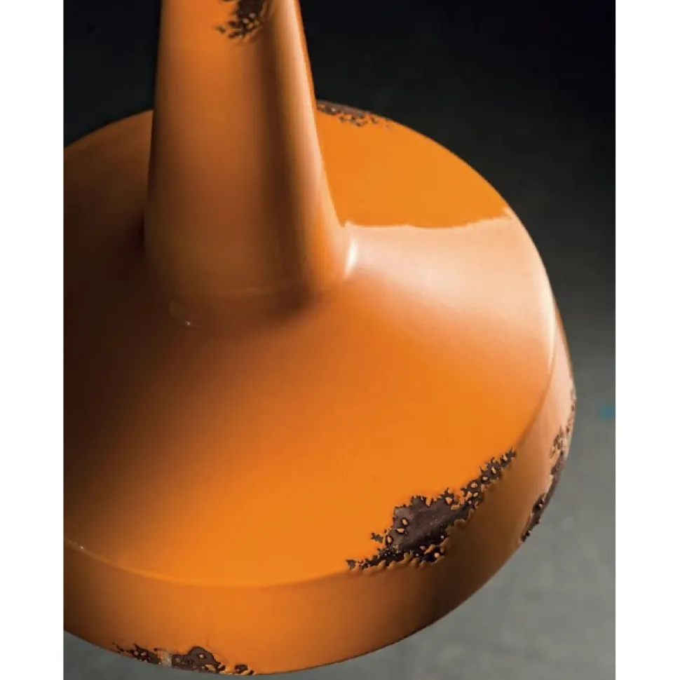 Lampada Sospesa Amarillo Di Ferroluce, Con Paralume E Rosetta In Ceramica Effetto Vintage Abbinati.