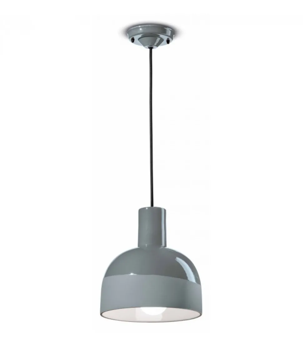 Lampada Sospesa Caxixi, Realizzata In Ceramica Smaltata Bicolore Tono Su Tono.