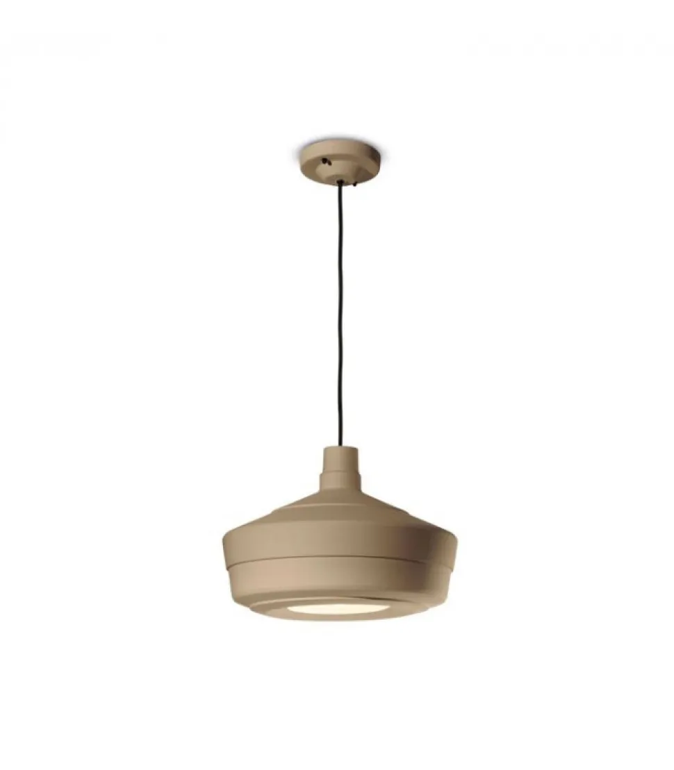 Lampada Sospesa Churuata Di Ferroluce, Realizzata In Italia In Ceramica Smaltata.