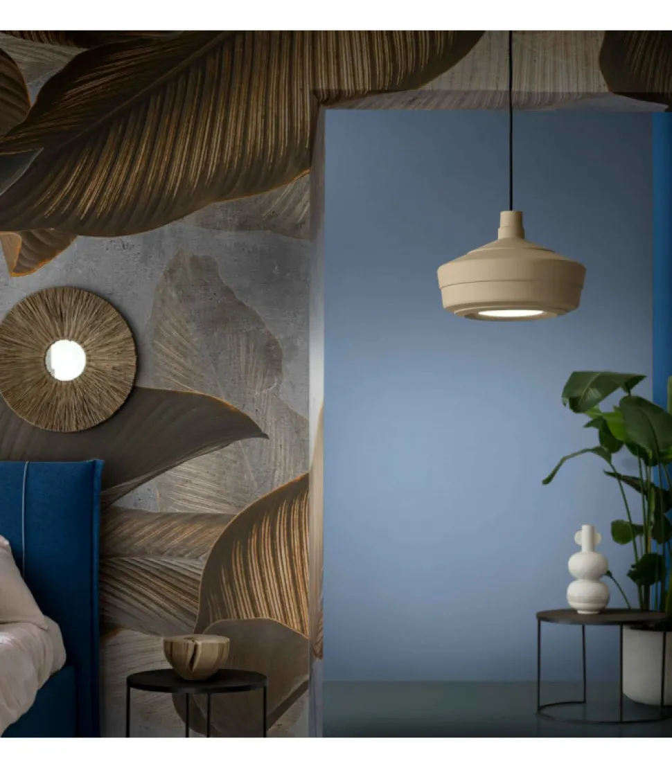 Lampada Sospesa Churuata Di Ferroluce, Realizzata In Italia In Ceramica Smaltata.