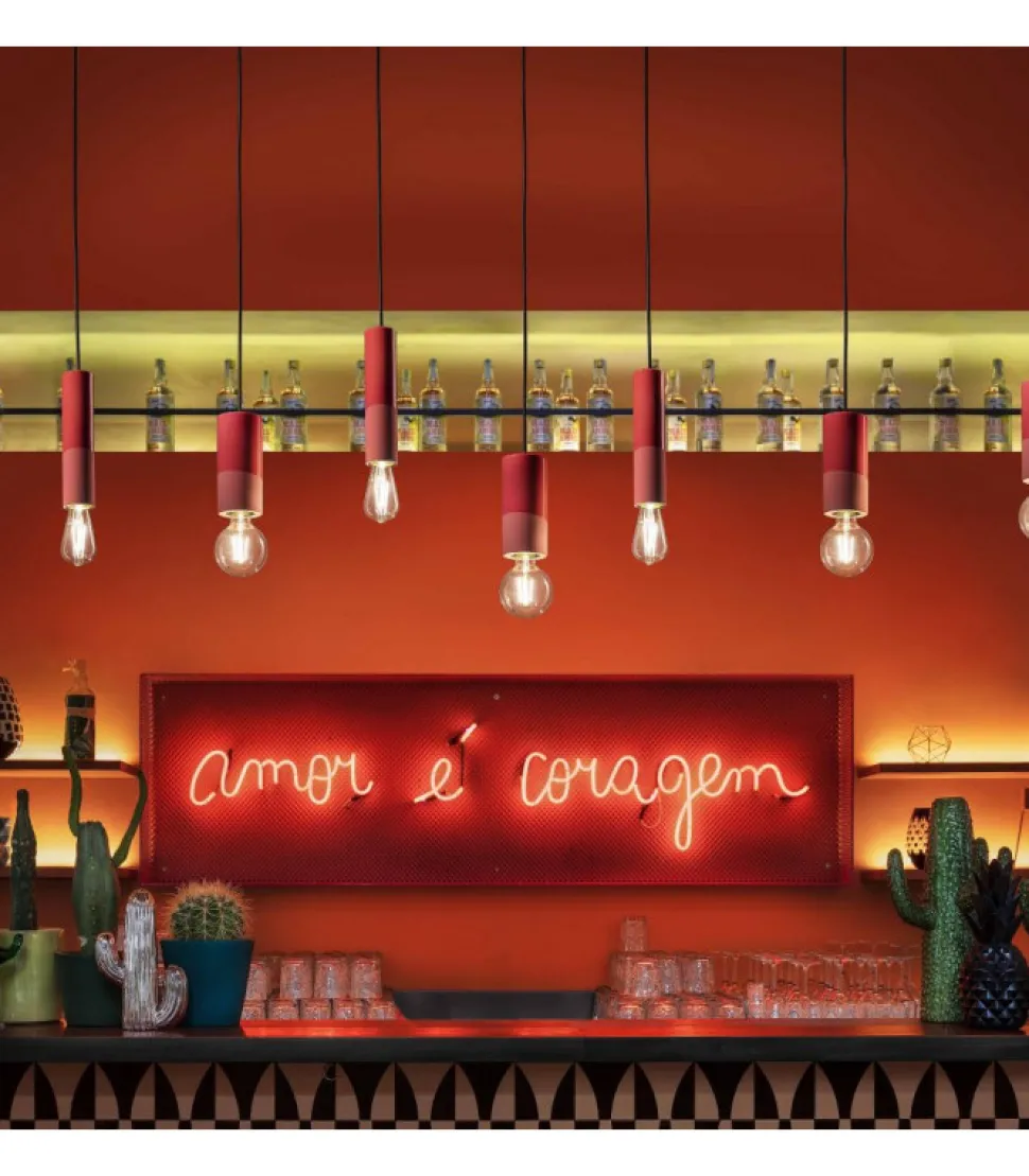 Lampada Sospesa In Ceramica Laccata, Realizzata In Italia Da Ferroluce.