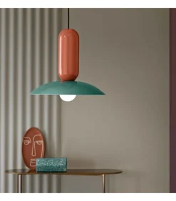 Lampada Sospesa In Ceramica Smaltata, Realizzata In Italia Da Ferroluce.