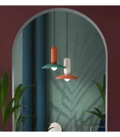 Lampada Sospesa In Ceramica Smaltata, Realizzata In Italia Da Ferroluce.