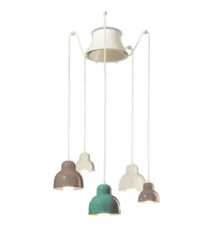 Lampadario Composto Da 3 Lampade Con Diametro 15 Cm E Due Lampade Con Diametro 11 Cm.