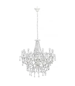 Lampadario 12Luci Beads Bianco