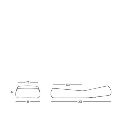 Lettino Prendisole Gumball, Realizzato In Italia Da Plust, In Polietilene Per Outdoor.