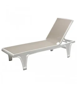 Lettino Prendisole Tahiti Di Scab, Con Struttura In Polipropilene Per Outdoor E Telo Traspirante E Idrorepellente.