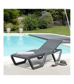 Lettino Vela Di Scab, Con Struttura In Polipropilene Per Outdoor E Telo Traspirante E Idrorepellente.