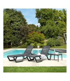 Lettino Vela Di Scab, Con Struttura In Polipropilene Per Outdoor E Telo Traspirante E Idrorepellente.