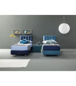 Letto Aster Imbottito Con Contenitorecon Giroletto A Filo Per Il Minimo Ingombro