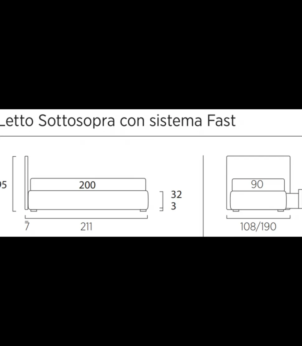 Letto Bloom Imbottito Con Secondo Letto Estraibile Bello E Pratico