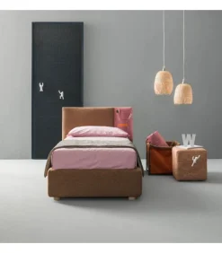 Letto Imbottito Con Contenitore Rift, Con Comode Tasche Portaoggetti