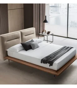 Letto Imbottito Con Ring In Legno Finito Ad Olio