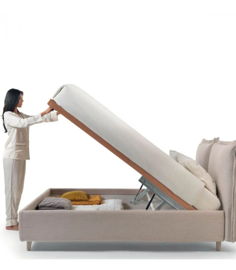 Letto Imbottito Giselle Plain Con Contenitore