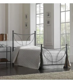 Letto In Ferro Matrimoniale Tulipano, Con Pediera O Giroletto