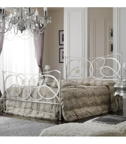 Letto In Ferro Matrimoniale Virginia, Con Pediera O Giroletto