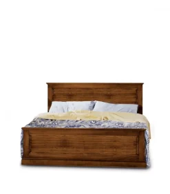 Letto Matrimoniale In Legno Massello Tinto Noce