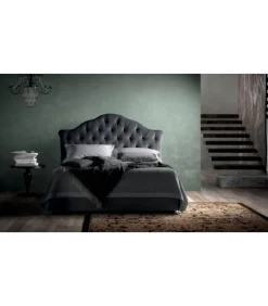Letto Queen Con Contenitore Testiera Capitonne Con Imbottitura Generose