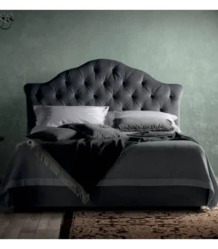 Letto Queen Con Contenitore Testiera Capitonne Con Imbottitura Generose