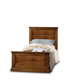 Letto Singolo In Legno Massello Tinto Noce