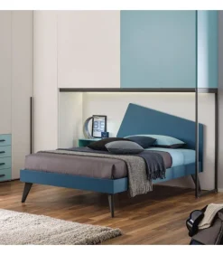 Letto Start, Con Testata Iceberg, Realizzato In Italia Da Moretti Compact.