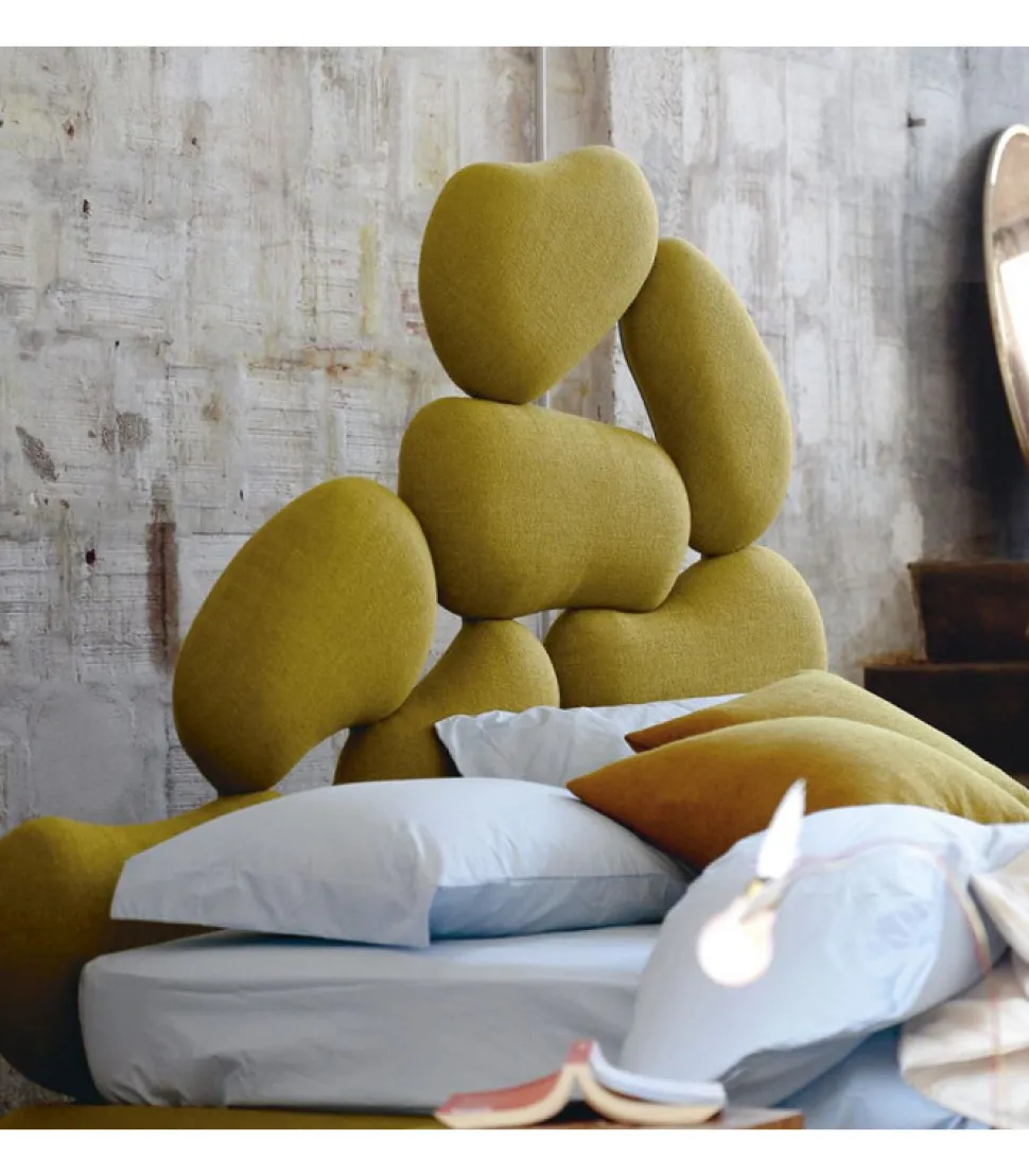 Letto Stones, Imbottito E Rivestito.