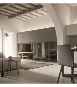 Libreria Gs220 Con Ante Vetro E Pannello Porta Tv