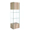 Libreria Melania H182 Fianchi E Mensole In Vetro Temperato Spessore 10 Mm. Top E Base In Mdf
