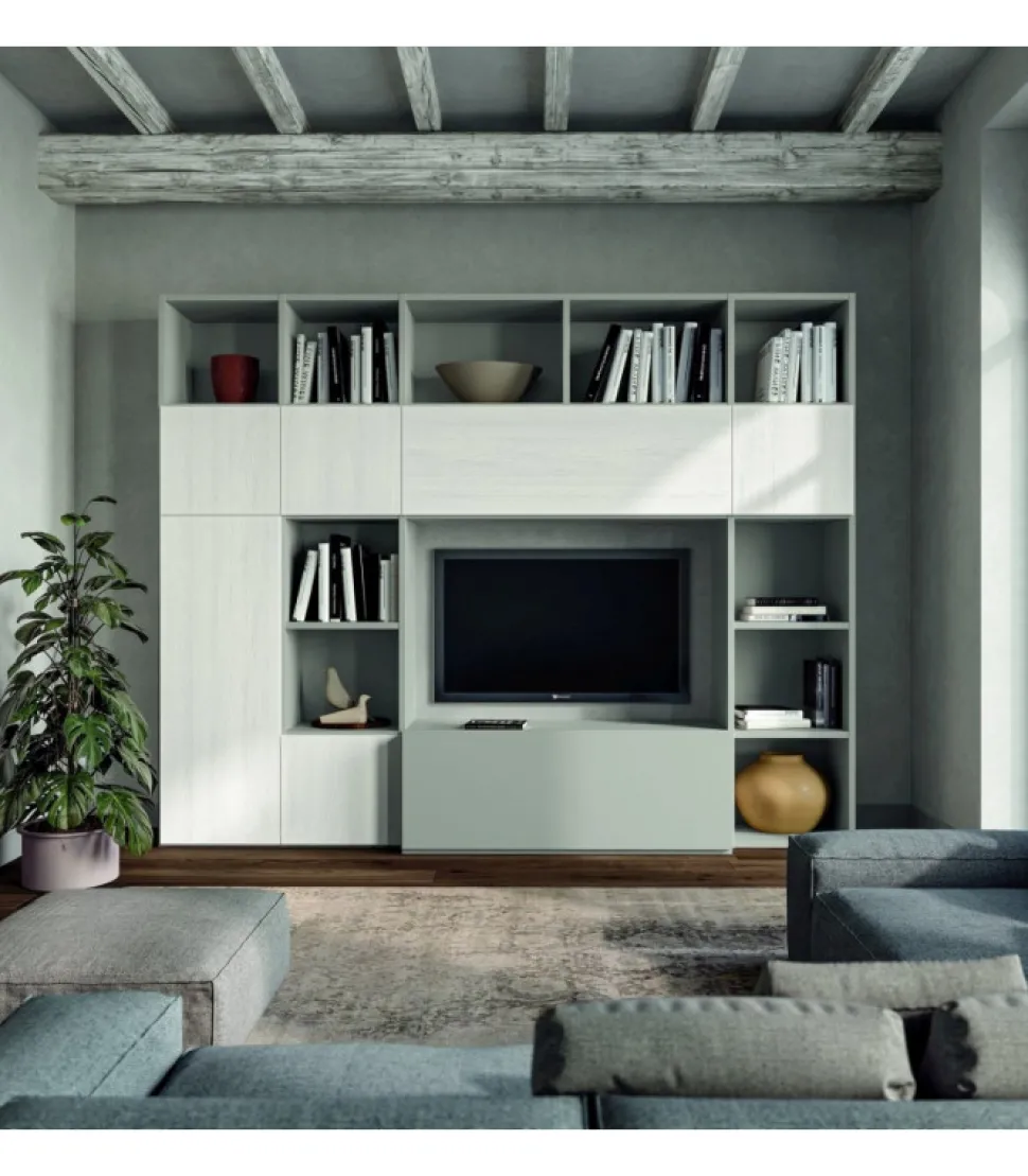 Libreria Moderna Componibile Pratico Ptg315