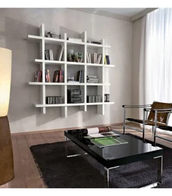 Libreria Pensile A Giorno Bianca Con Spessore 4 Cm , Misura 166 X 160 P.28 Cm - Art. 903