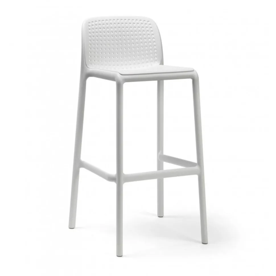 Lido Outdoor, Sgabello Impilabile Fisso In Polipropilene, Per Esterni Ed Interni