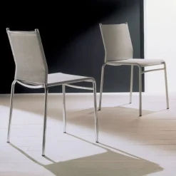 Liu, Sedia In Metallo Con Rivestimento Rete In Textplast