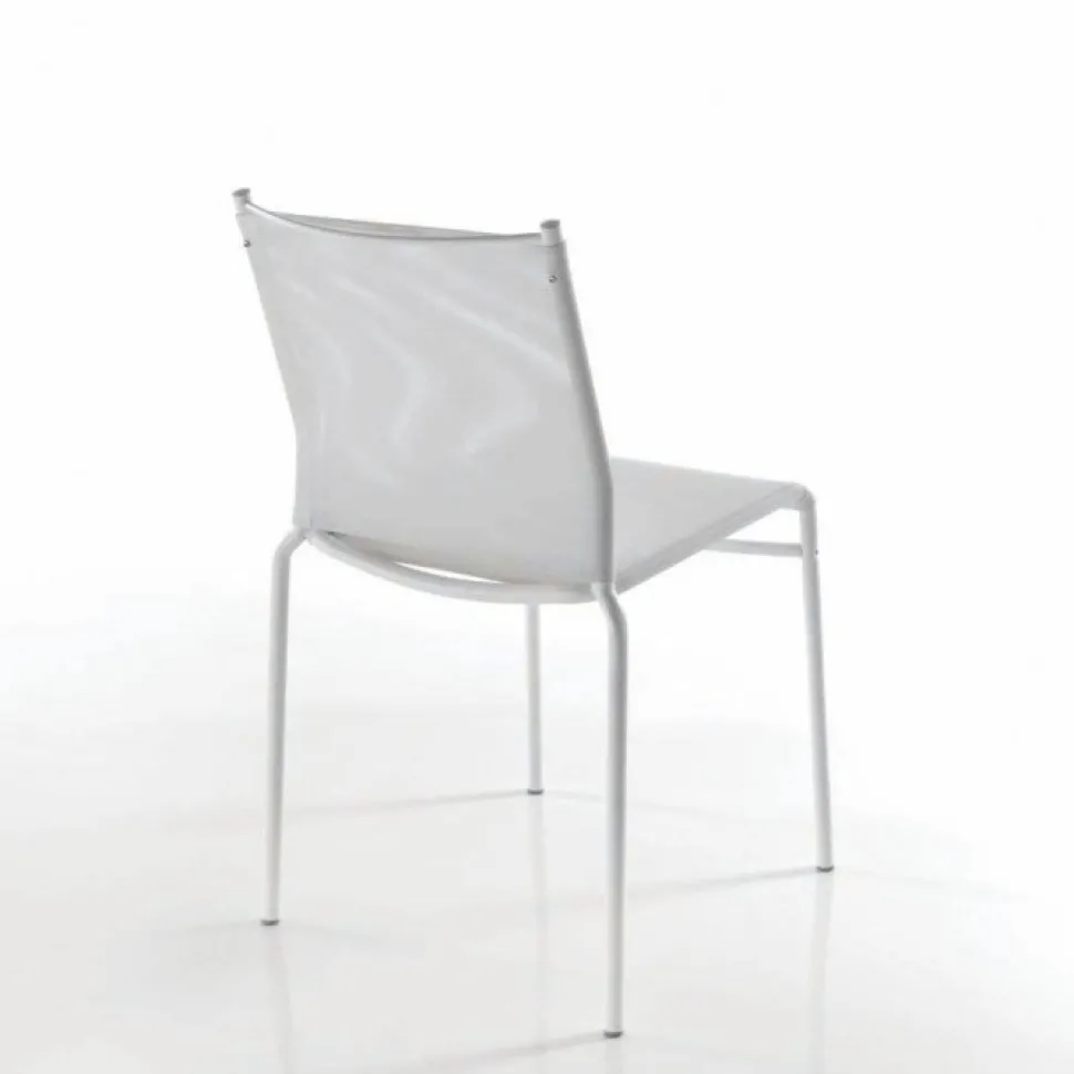 Liu, Sedia In Metallo Con Rivestimento Rete In Textplast