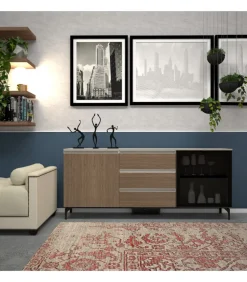 Madia Con Vetrine E Cassettiera