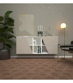 Madia Lineare Con Vani A Giorno E Ante Con Taglio Inclinato